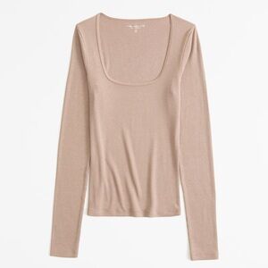 Abercrombie Long-Sleeve Featherweight Tuckable Squareneck Top